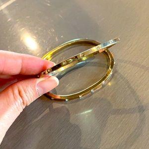 Gold Bangle Bracelet with Gemstones